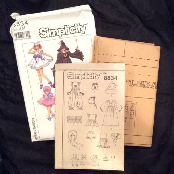 Simplicity 8834 Costume Sewing Pattern Adult SM Sailor Clown Wizard 1988 - Picture 3 of 3